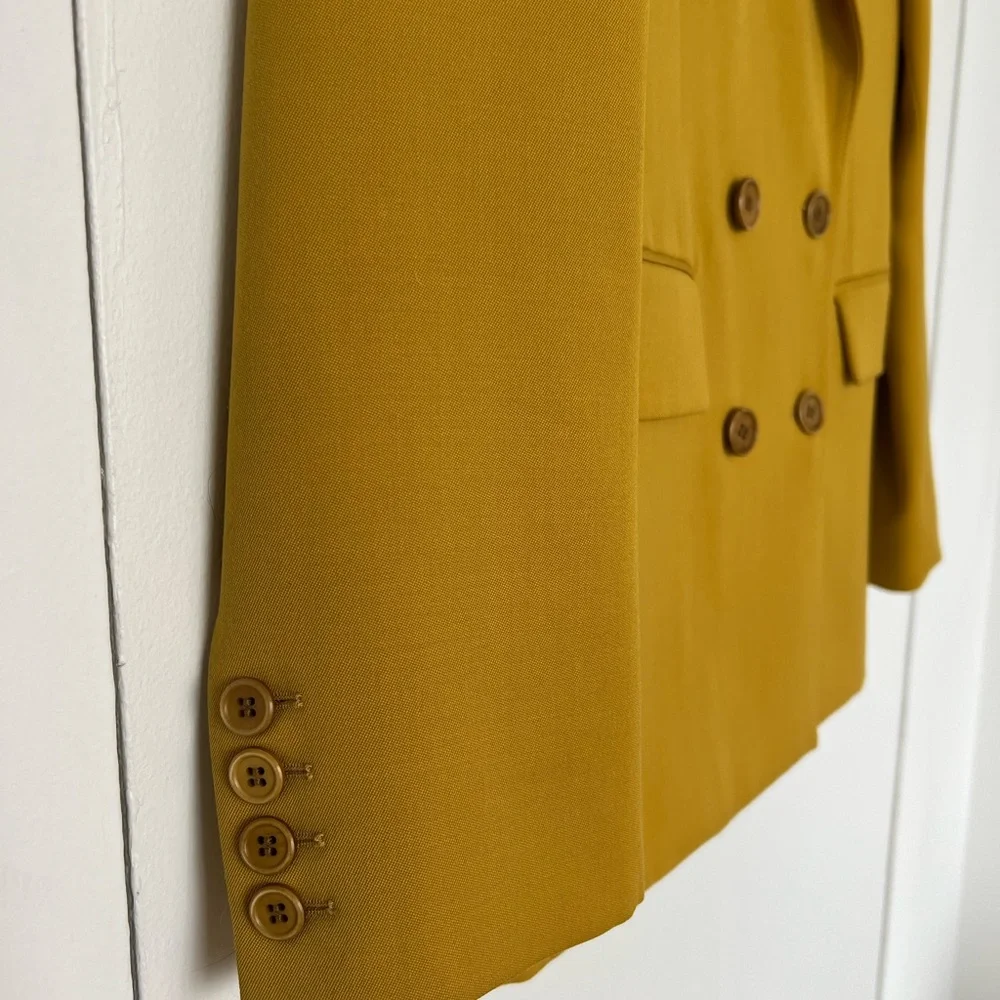 Nili Lotan Double-Breasted Mustard Valerie Jacket - Picture 6 of 9